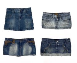 Flirty in denim: Denim micro mini y2k skirts