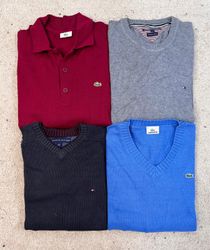 #VV66 Lacoste & Tommy Hilfiger Mix Sweaters 15 PCs