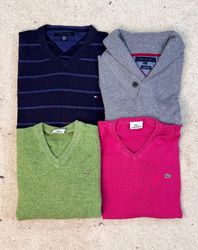 #VV72 Lacoste & Tommy Hilfiger Mix Sweaters 15 PCs