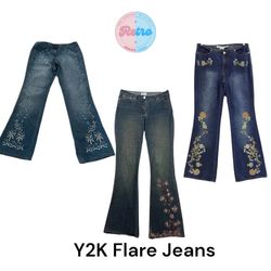 Y2K Embellished Flare Jeans for Women: 15 Pieces