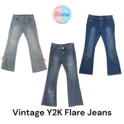 Y2K Vintage Flared Jeans für Frauen: 10 Teile