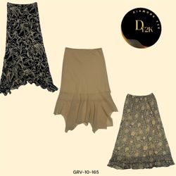 Earthy Elegance: Y2K Brown Poly Skirts (GRV-10-165..