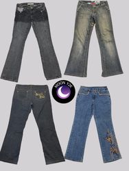 Y2k Retro Style lowrise flared jeans (A-63)