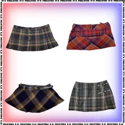 Cut Off Micro Plaid Skirt Mix (SS-802)