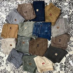 Carhartt And Dickies pants 30 pieces