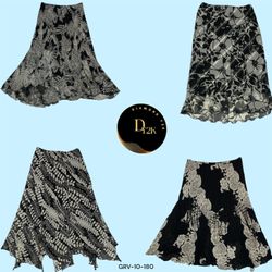 Trendy Y2K Black Graphic Print Poly Skirts (GRV-10..