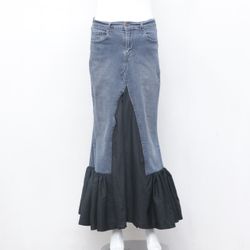 Rework Denim Skirts With Frayed Bottom