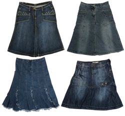 Jupes midi en denim Y2K (S-693)