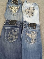 #392 Ladies Y2K Miss Me Flared Jeans -47