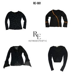 Y2K Gothic Black Full Sleeve Tops (RE-081)