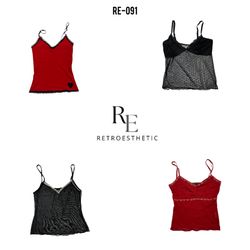 Y2K Gothic Romantic Cami Tops (RE-091)