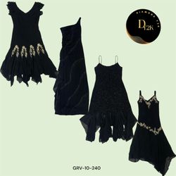 Vintage-Inspired Y2K Black Dress (GRV-10-241)