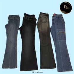 Retro Vibes: Y2K Embroidered Flared Jeans (GRV-10-..