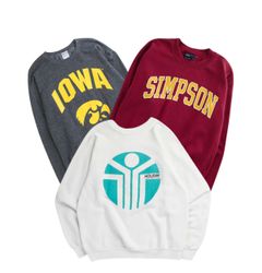 College Printed Sweaters USA Vintage