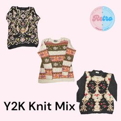 Vintage Style Y2K Knit Mix: 10 Pcs