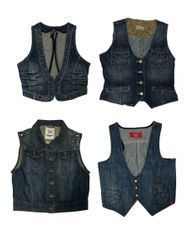 Layered Luxe x denim waist coats (S-741)