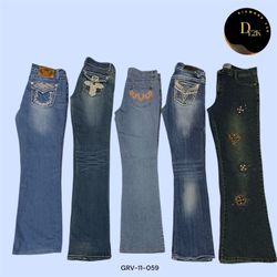 Retro Vibes: Y2K Flared Denim Jeans (GRV-11-059)