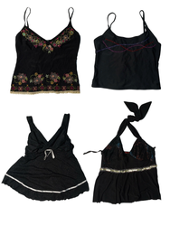 Y2K Grunge Goddess Black Cami Tops (TS-119)