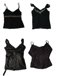 Y2K Black Rave Gothic Cami Tops (TS-121)