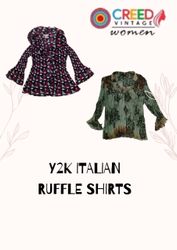 CR2710 Y2K Italian Ruffle Shirts - 12 Pcs