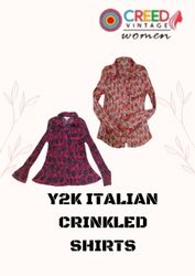 CR2711 Y2K Italian Crinkled Shirts - 15 Pcs