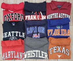 Vintage College University Sweatshirts - 15 Pieces