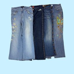 Y2K Flare Jeans/Embroidery jeans