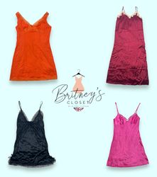 Y2K Silk Slip Dresses - 13 Pieces