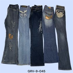 Y2K Modren Essentiel – Jeans Évasés Brodés pour un..