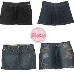 Gonne in denim mini/micro mini Y2K 20 pezzi