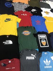 T-shirts ronds de marque Grade A 100 pièces