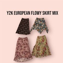 Y2K EUROPEAN FLOWY SKIRT MIX