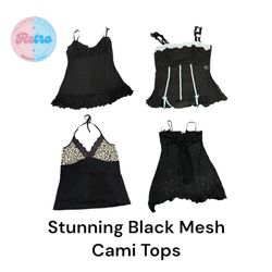 Stunning Black Mesh Cami Tops 38 Pieces