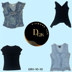 Y2K Essential: Blue & Black Top Bundle (GRV-10-010..