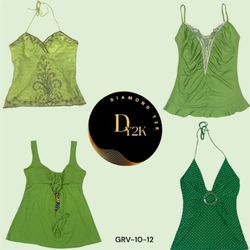 Y2K Chic: Ausdrucksvolle grüne Cami-Tops für einen..