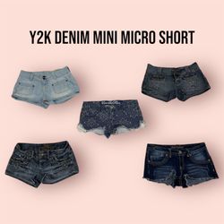 Y2K DENIM MINI MICRO SHORT