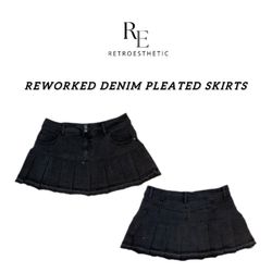 Gonna plissettata in denim REWORKED