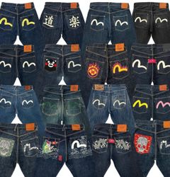 Jeans Evisu avec logo de mouette