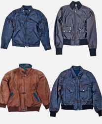 Y2K Leather Bomber Jackets mix