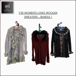 Y2K WOMEN'S LONG WOOLEN SWEATERS - 10 PCS (BUNDLE ..