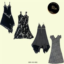 Robe Midi Noire Poly Vintage Y2K – Prête pour Sort..