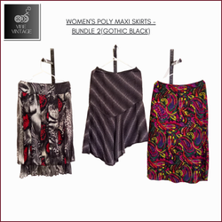 JUPES MAXI POLY Y2K POUR FEMMES - (NOIR GOTHIQUE) ..
