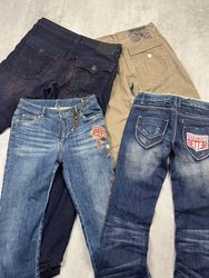 True Religion Jeans Baggy et Jeans Y2K 8 pièces