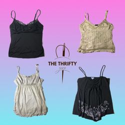 Y2k Beige Core Cami Tops (019)