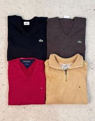 #VV74 Lacoste & Tommy Hilfiger Mix Sweaters 15 PCs