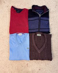 #VV76 Lacoste & Tommy Hilfiger Mix Sweaters 15 PCs