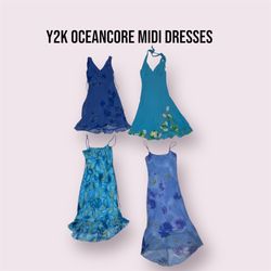 Y2K OCEANCORE ROBES MIDI