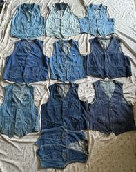 Denim vintage waistcoat 10 pieces