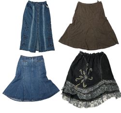 Denim Maxi Skirts (S-709)