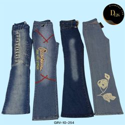 Renaissance Y2K : Pantalons évasés brodés de décla..